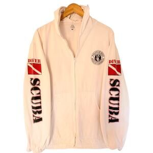 Vintage tropicwear Scuba Jacket Mens XL White Full Zip Mexico Diving